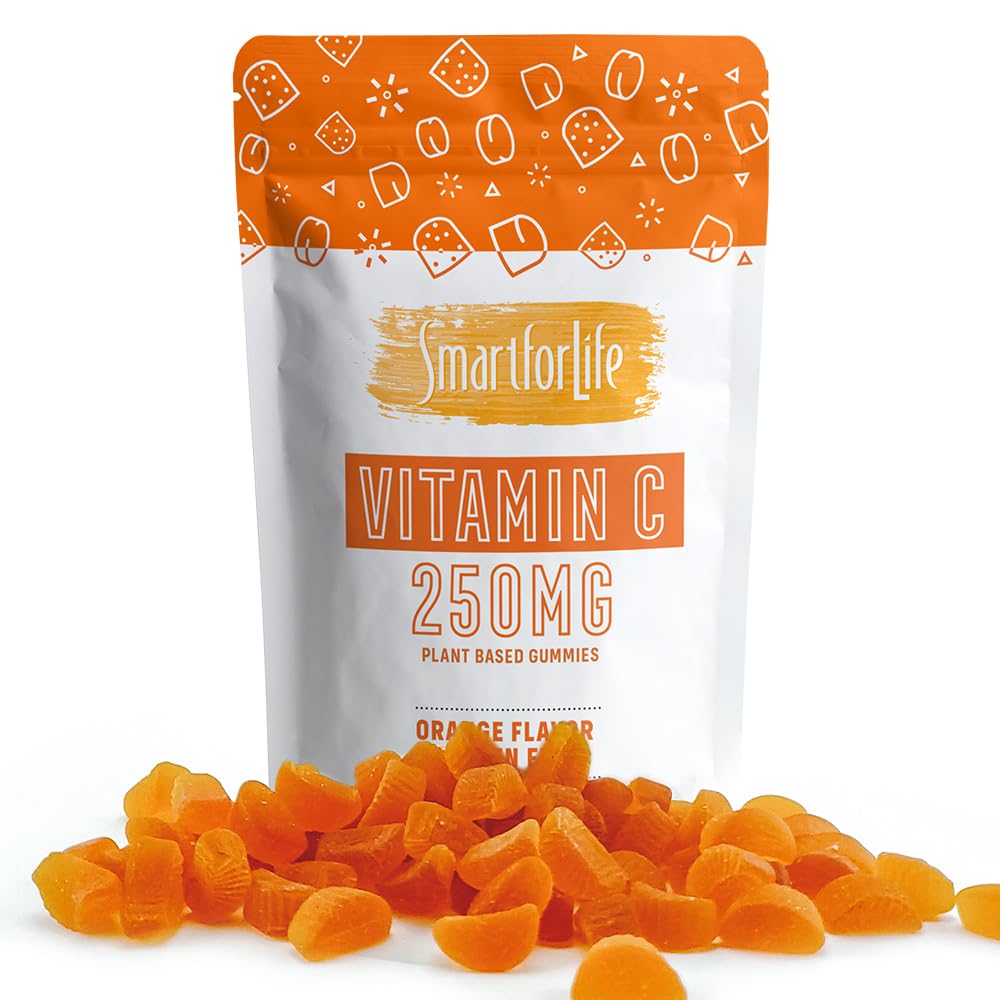 Smart for Life Vitamin C Gummies - Plantebasert Vegansk Vitamin C Gummies Naturlig Orange Flavor - Immun støtte Gummies for voksne og barn - Ikke-GMO - Diett Supplement - 60 Teller