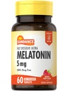 Sundance Melatonin 5 mg raske oppløsningstabletter | 60 greve | Naturlig Berry Flavor | Vegetarisk, ikke-GMO, og Glutenfri Supplement