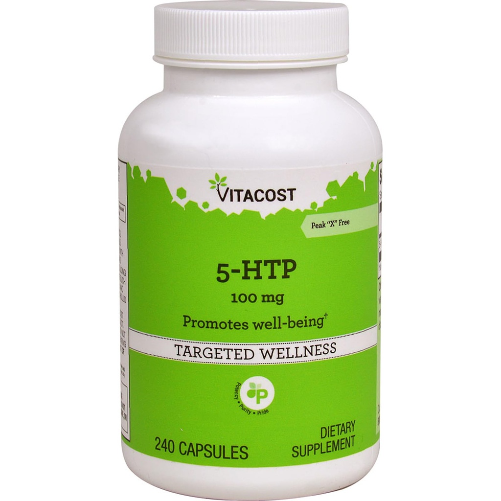 Vitacost 5-HTP - 100 mg - 240 kapsler