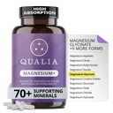 Qualia Magnesium+ | Doktorformulert. Premium Formula | Høy biotilgjengelighet | 10 Former av magnesium og 70+ Mineraler | Avslappet Mood, hvilefull søvn, og trening gjenoppretting
