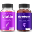NutraChamps Biotin Gummies og eldrebær Gummies Bundle