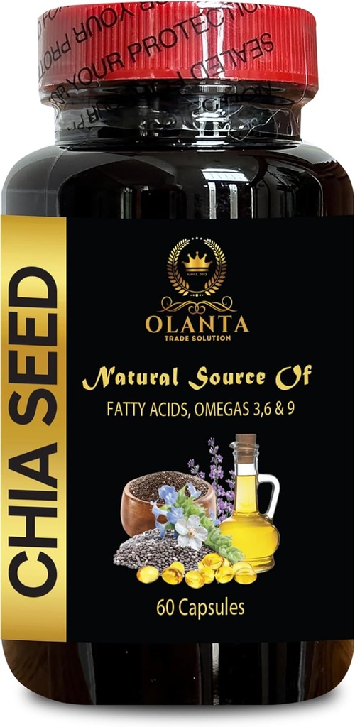 Chia frø glutenfritt - CHIA SEED - chia frø olje, alfa lipoinsyre kosttilskudd, antioksidanter kosttilskudd for kvinner, immunforsterkning piller, chia frø hvitt organisk - 1 flaske 60 Softgels