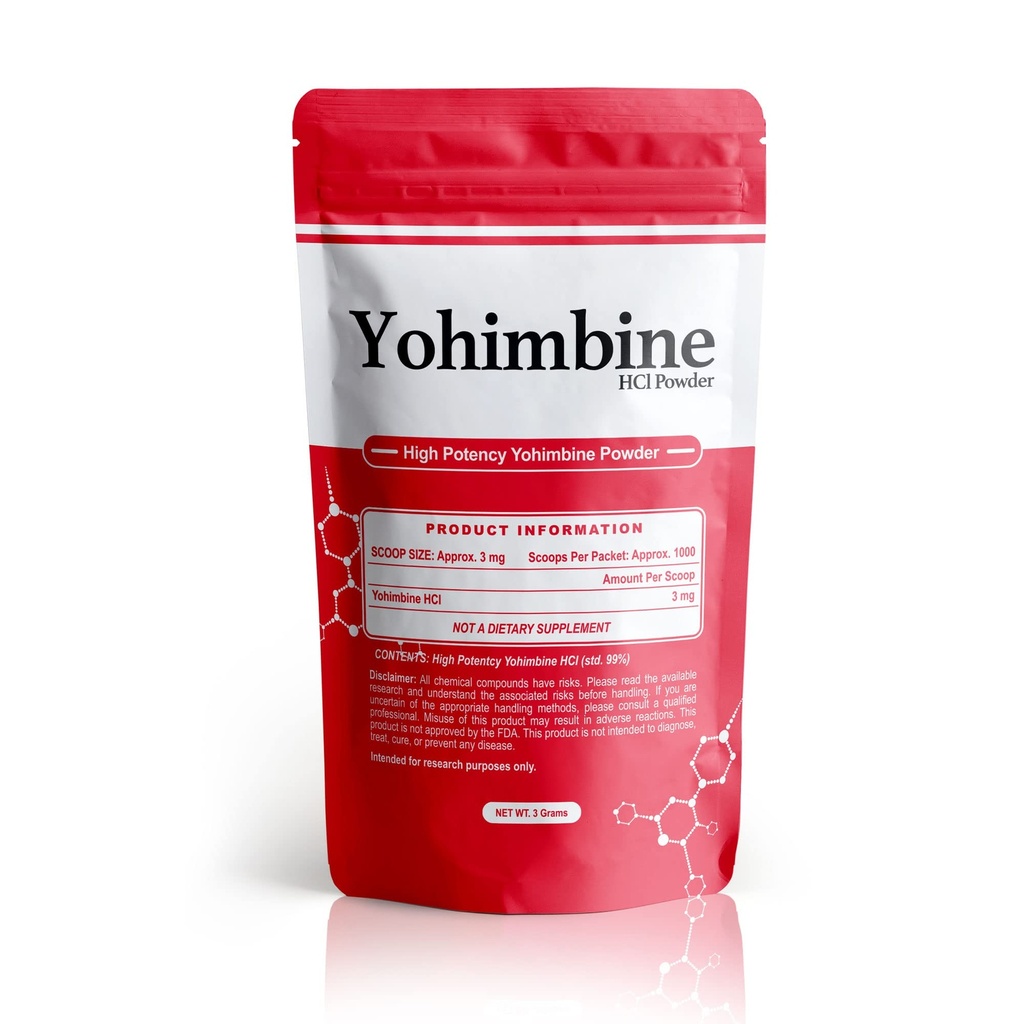 Bulkstimulanter Yohimbine HCl pulver | 3 mg per Scoop | 1000 Scoops per pakke | 3 gram