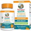 MaryRuth Organics Voksen Vitamin C Gummies | USDA Organic | Vegan Chewable Vitamin C Gummies for alderen 14+ | for immun støtte og total velvære | Vegan | Ikke-GMO | Orange Flavor | 60 greve