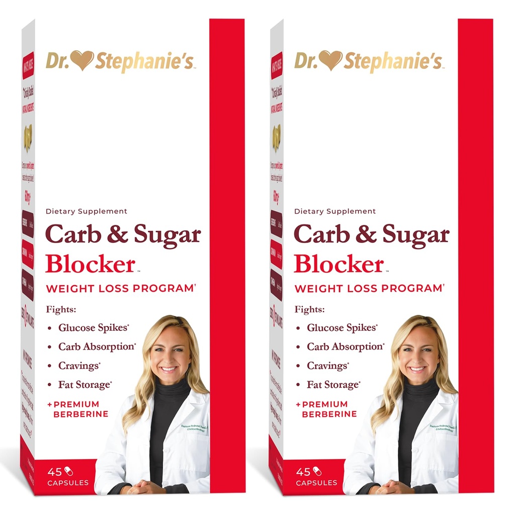 Dr. Stephanie's Mealtime Carb & Sukker Blocker - Redusert sammensmeltede karbohydrater og sukker, Stimulant-Free (2 Pack)
