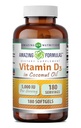 Amazing Formler Vitamin D3 med kokosolje Supplement | 5000 IU Per Serving | 180 Softgels | Ikke-GMO | Glutenfri |