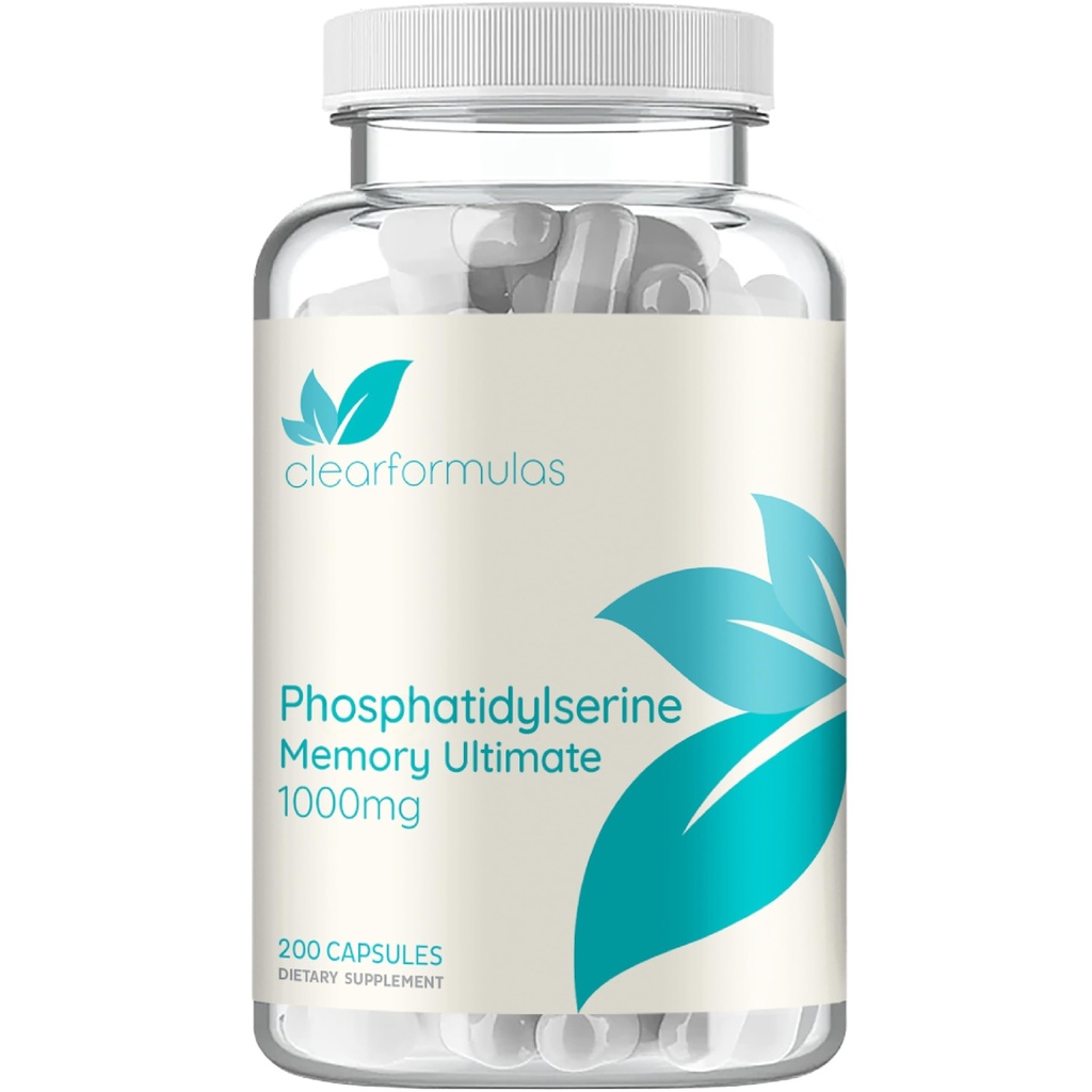 Fosfatidyserine Nootropics Brain Support Supplement - Advanced Memory Supplement for Brain Function Støtte med DMAE Gotu Kola og Ginkgo Biloba - Ikke-GMO Vegan & Laget i USA (60 + Tjenester)