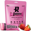 Braven Bar Strawberry Energy Bars (1,59 oz, Pakke med 10) – Energi Chews Alternativ med 5g Protein – På farten Snacks for løp, spaserturer og sport - Glutenfri snacks - Barer Protein