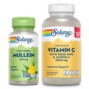 SOLARAY Vitamin C 1000mg og Mullein Leaf Wellness Bundle - Time Release Vitamin C Supplement og Mullein Kapsler, Tradisjonelt brukt til velvære støtte - Vegan, 60-dagers garanti, 275/100 VegCaps