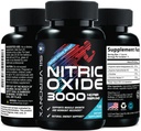 Ekstra styrke Nitric Oxid Supplement 3X Styrke L Arginine, Citrullin Malate, AAKG, Beta Alanine - Premium Muskel støtte Nitric Booster - Naturlig energi og hjerte helse støtte - 120 Kapsler