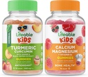 Livlig Turmeric Curcumin Kids + Kalsium Magnesium Kids, Gummies Bundle - Great Tasting, Vitamin Supplement, Glutenfri, GMO Gratis, Chewable Gummy
