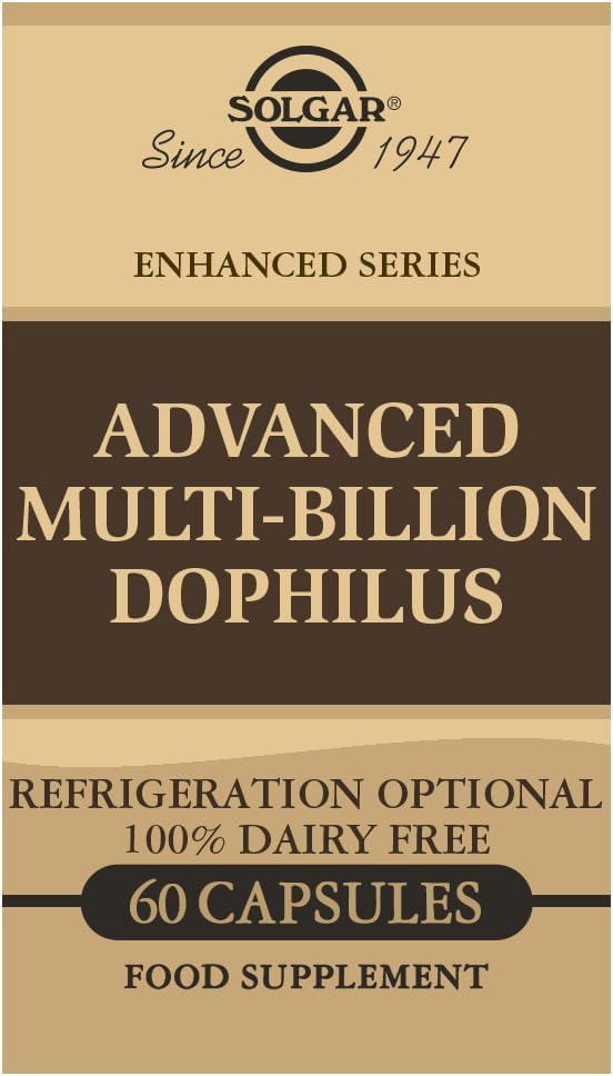 Solgar Advanced Multi-Billion Dophilus, 60 Grønnsaker Kapsler - Støtter Sunn Intestinal Flora - 5 milliarder mikroorganismer Per Serving - Gluten, Dairy, Laktose & Melk No - Vegetarian - 60 Services