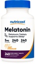 Nutricost Melatonin 5 mg, 240 hurtigoppløselige tabletter (Mixed Berry Flavor) - Ikke-GMO, Glutenfri