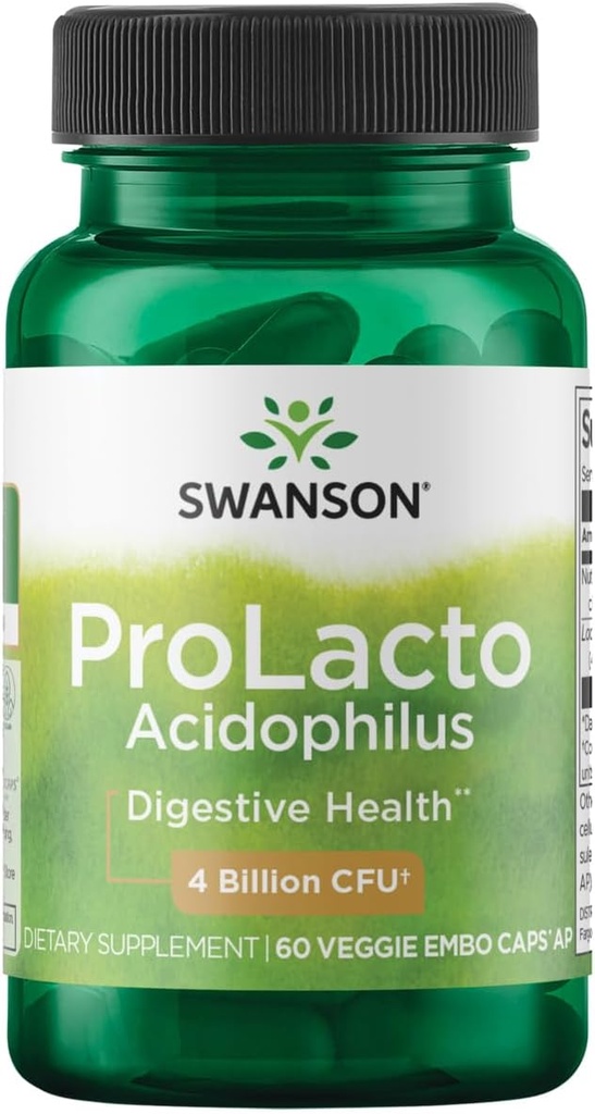 Swanson Prolacto Acidophilus 4 milliarder Cfu 60 Veg Kapsler