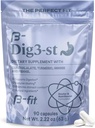 B-FIT Digestiv Herbal Supplement - Ginger Root, Turmeric, Fennel og Cuachalalat - 60 Kapsler - 100% naturlig formel for lett digestion og magekomfort - Bruk før måltider