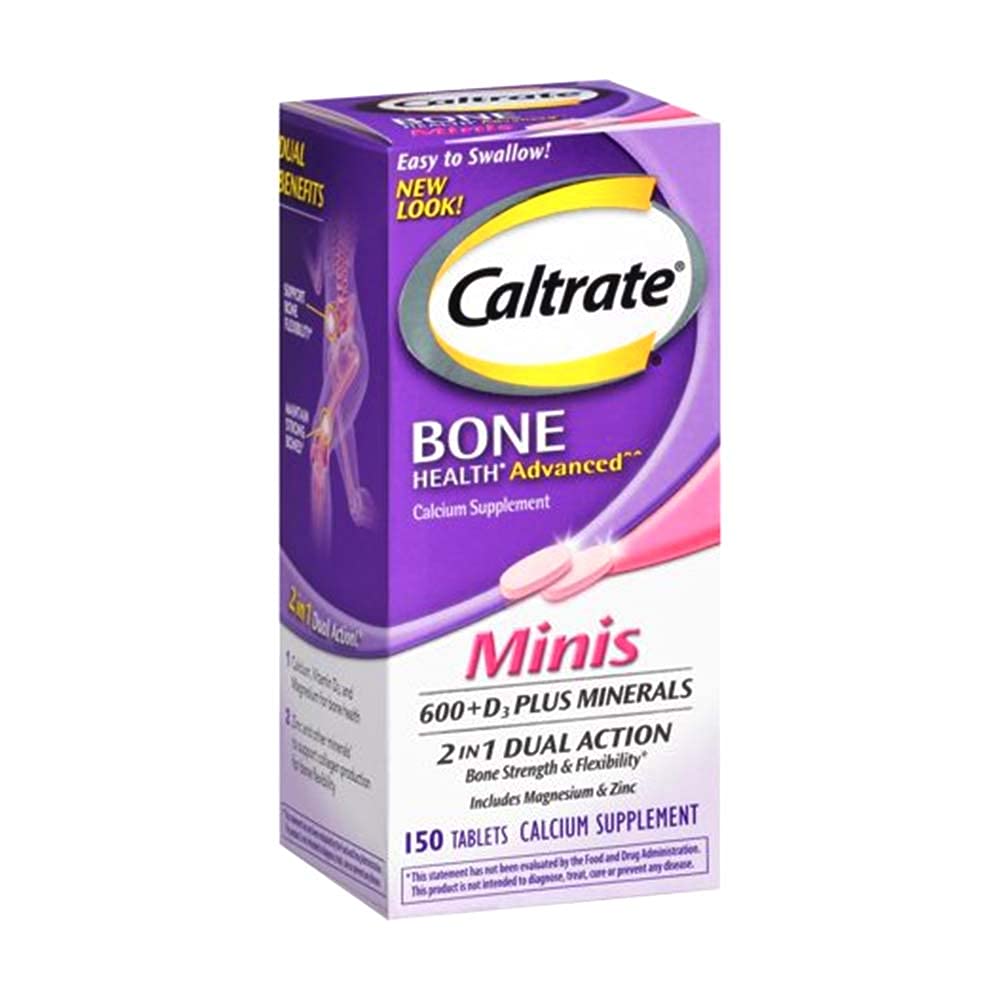 Kaltrat 600+D3 Plus Mineraler Mini Kalsium & vitamin D3 Supplement Mini Tablett, 600 mg, 150 tall (Pack of 3)