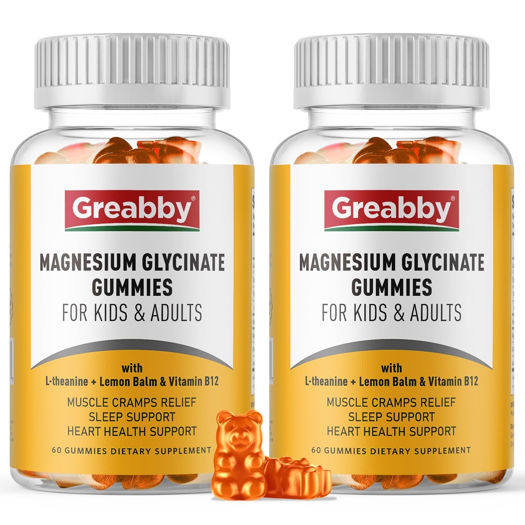 Magnesium Glycinate Gummies for barn og voksne - Magnesium Glycinate 300 mg Chewable Supplement - fremmer søvn, muskel, avslapning (120Count)