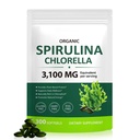 Tiuedu Spirulina Chlorella Softgels 300 kapsler, 17 i 1 Grønn Næringsstoff blanding Spirulina Chlorella Softgels,Rich i planteprotein, vitaminer, klorofyll, lett å ta Softgel