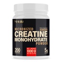 100% ren kreatin monohydrat pulver 200 serveringer, mikronisert pulver, muskelvekst, uflavorert, ideell for atleter og treningssentre, tredjeparts lab testet, vegansk, 1000 g