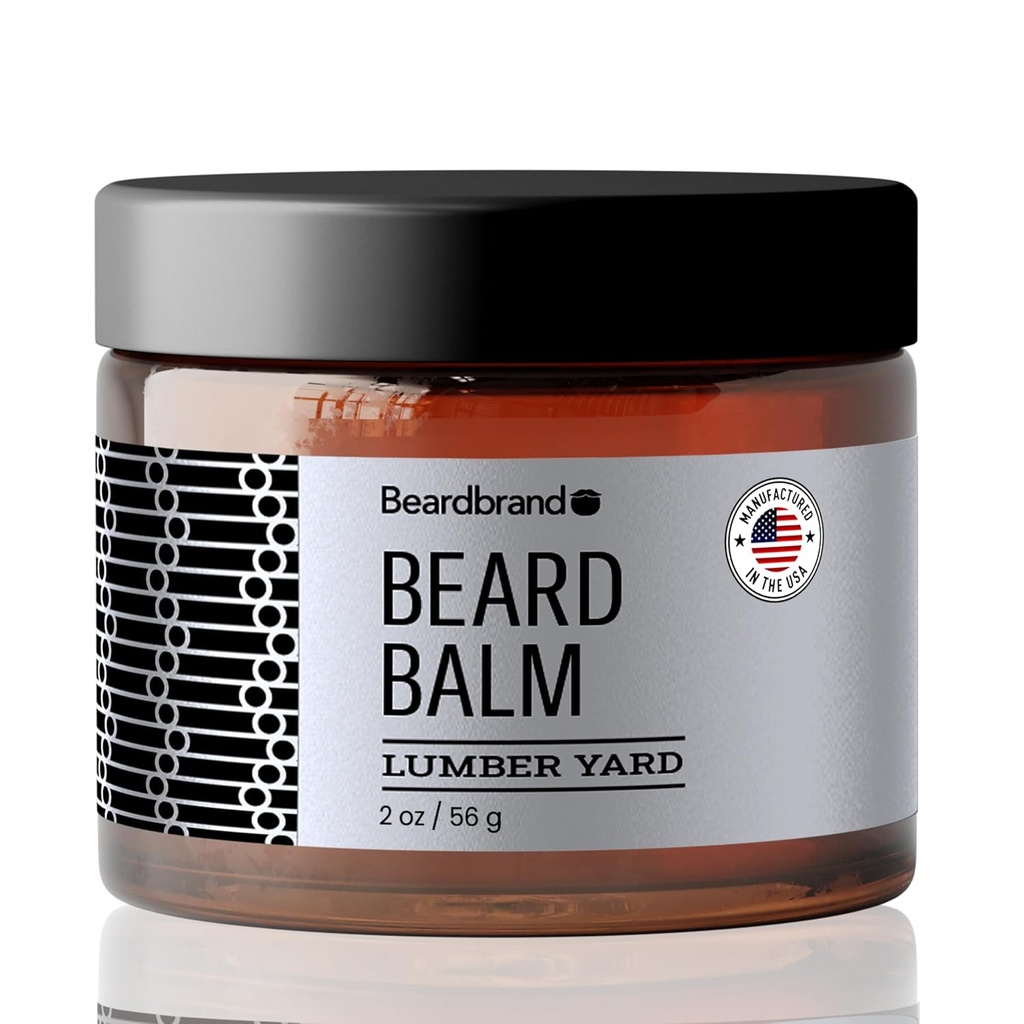 Skjegg Balm for menn - Verktøy Balm reise pakke - støtter tykkere Skjegg, Lumber Yard Scent, naturlige ingredienser Smør Reduserer tørrhet og forbedringer utseende - 2 oz