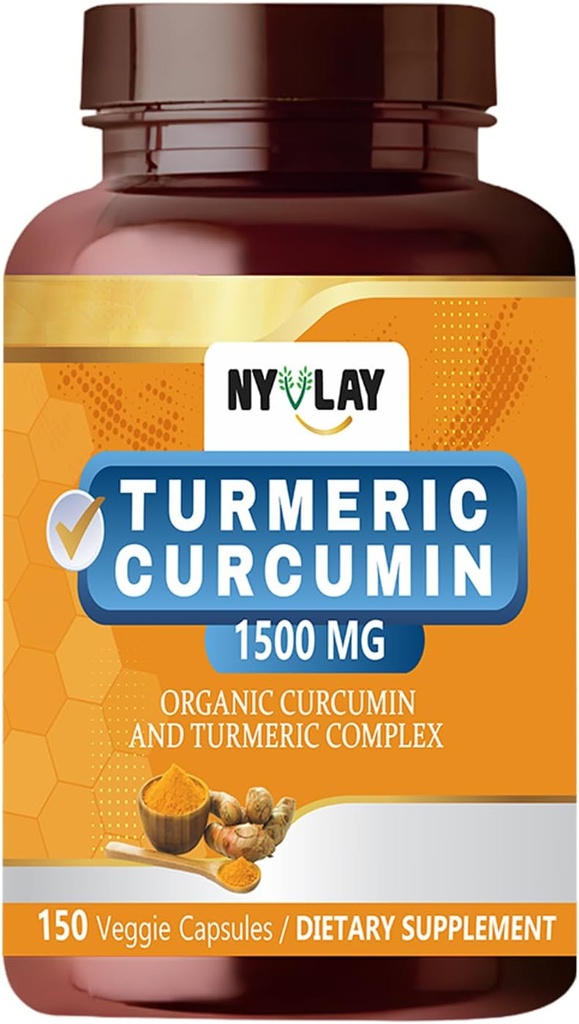 Gurkemeie Curcumin 1500 MG 150 kapsler | Kosttilskudd | Ekstra styrke naturlig formulering | Støtte styrke og energi