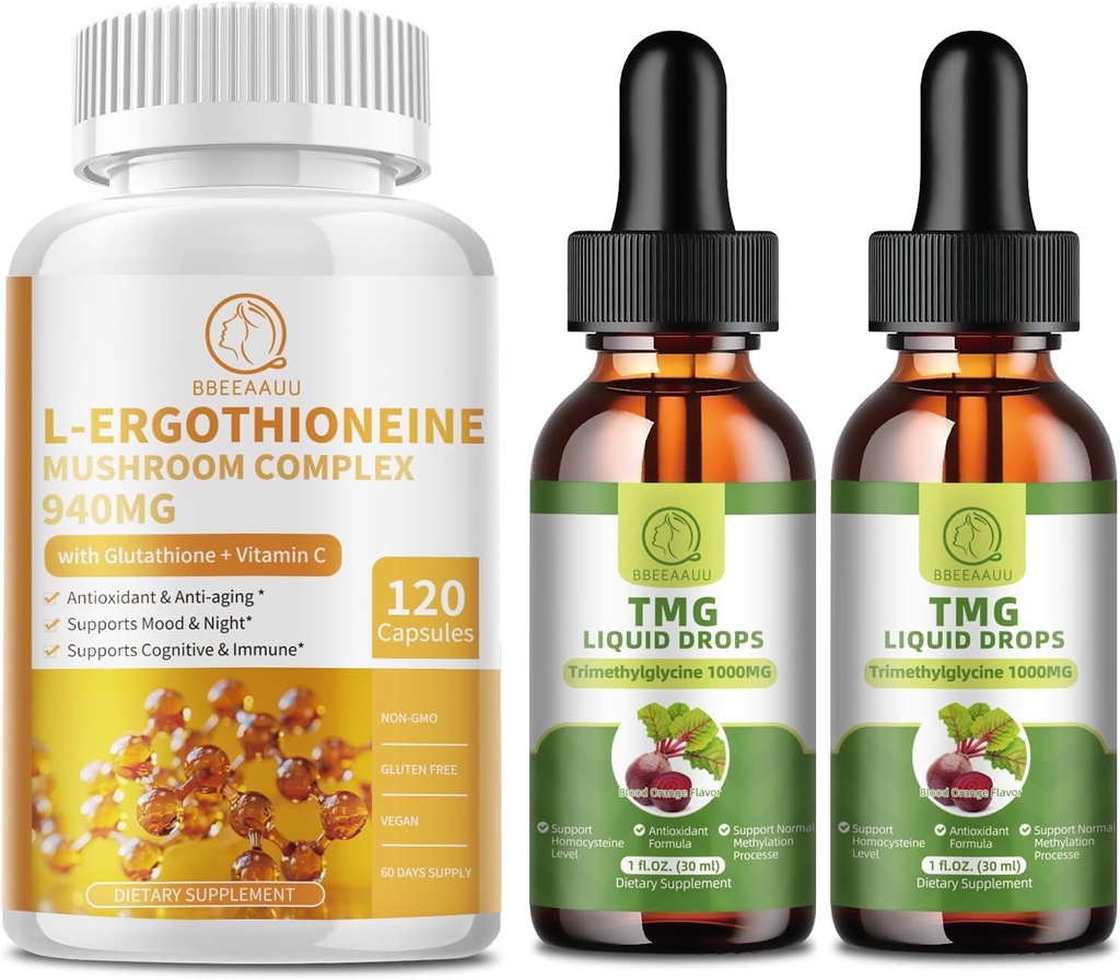 L-Ergothioneine Mushroom Complex Capsules & TMG (trimetylglycin) flytende dråper