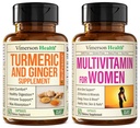 Turmerisk Supplement og Ginger Root Joint Support Supplement & komplett Multivitamin for kvinner