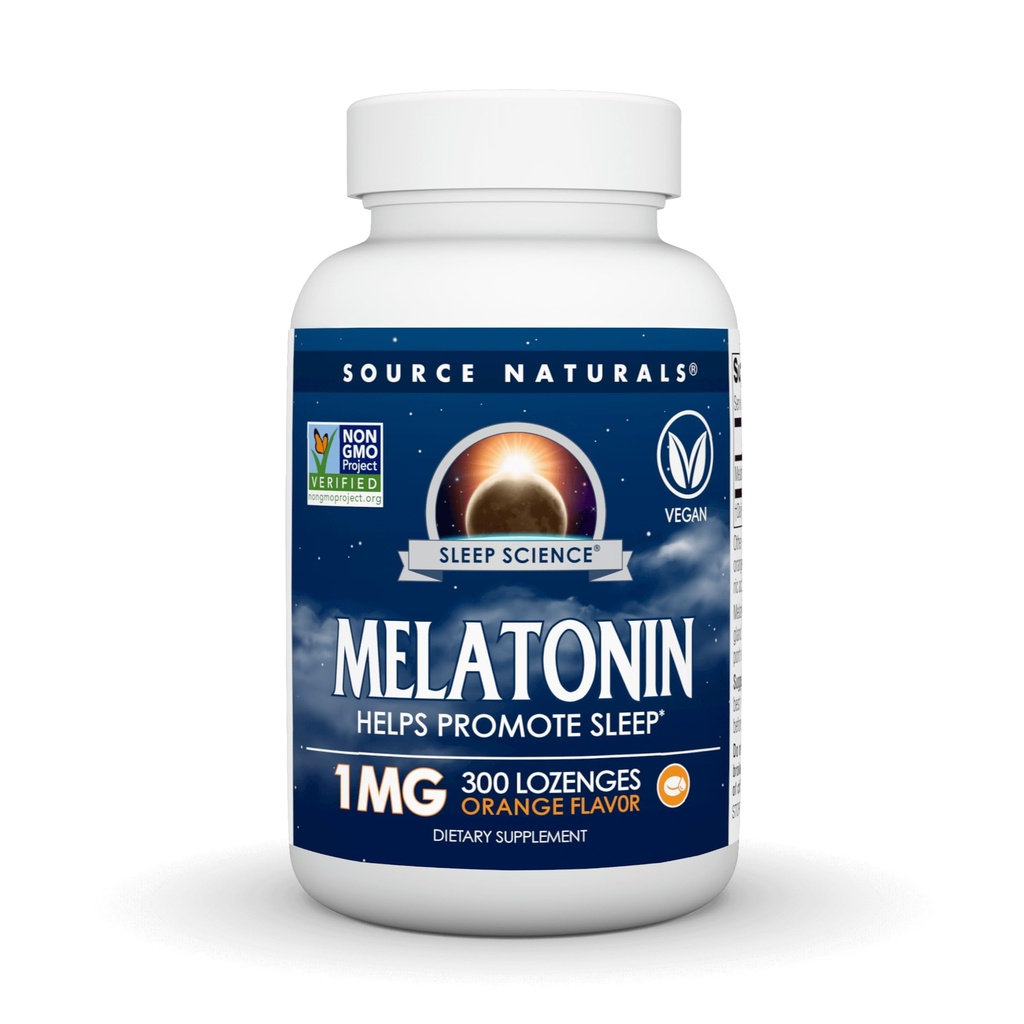 Kilde Naturals Sleep Science Melatonin, Hjelper fremme søvn* - 1 mg - 300 Orange Flavored Lozenges
