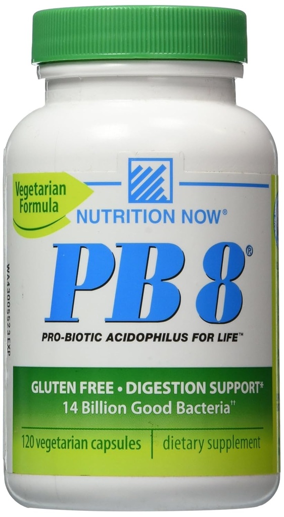 Nå PB 8 Pro-Biotic Acidophilus kapsler, vegetarisk, 120-talls flasker 60 serveringer