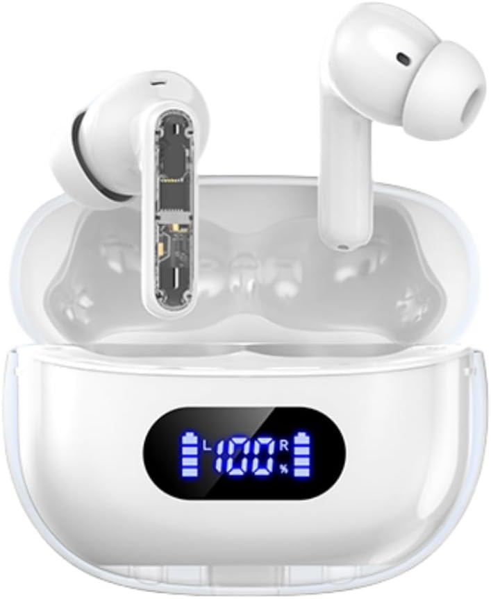Trådløse ørepropper P1 PRO, øretelefoner trådløs Bluetooth-hodetelefoner med Clear Call mikrofon ørepropper, komfortable passform, IPX7 vanntett lang batterilevetid, 30H spilletid for sport trening
