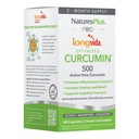 NaturesPlus PRO Longvida Curcumin 500 mg - 60 Kapsler - Fremmer sunn gratis radikal beskyttelse - Ikke-GMO, Vegan & Glutenfri - 60 Services