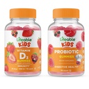 Livbar Probiotic 2 milliarder CFU Kids + vitamin D Kids, Gummies Bundle - Great Tasting, vitamin Supplement, Glutenfri, GMO Gratis, Chewable Gummy