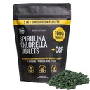 På mål Living Spirulina Chlorella + CGF | 1000 Supergrønne tabletter | Vegansk | Immunstøtte | Høy i Protein | Alkalyzing | Næringsmiddel Dense | Energi | Recovery