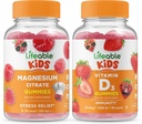 Livbar Magnesium Kids + Vitamin D Kids, Gummies Bundle - Great Tasting, Vitamin Supplement, Glutenfri, GMO Gratis, Chewable Gummy