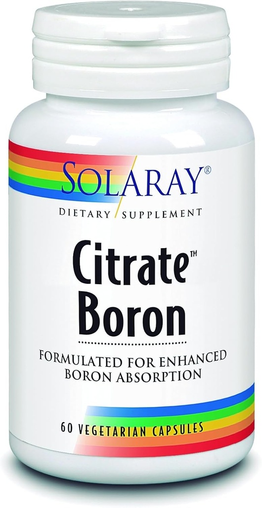 Solaray Biocitrat Bor Supplement, 3 mg, 60 greve