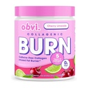 Obvi Collogenic Burn Powder | Collagen Peptid blanding med GBB, Ashwagandha & Grønn Kaffe | Boosts metabolisme, energi og velvære | støtter huden, hår, negler, ledd | Cherry Limeade 25 serveringer