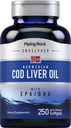 Piping Rock Cod Liver Oil Softgels | 250 greve | med EPA DHA | Engelvaer Norsk | Ikke-GMO, Glutenfri Supplement