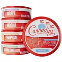 Cannadips - Brain Fuel Variety Pack - Nootropic Caffeine Pouches - 50mg Lion's Mane, 100mg Koffein, 50mg L-Theanine, Ingen sukker - Clean Energy Brain Drivstoff for kognitiv ytelse, laget i USA (5-PACK)