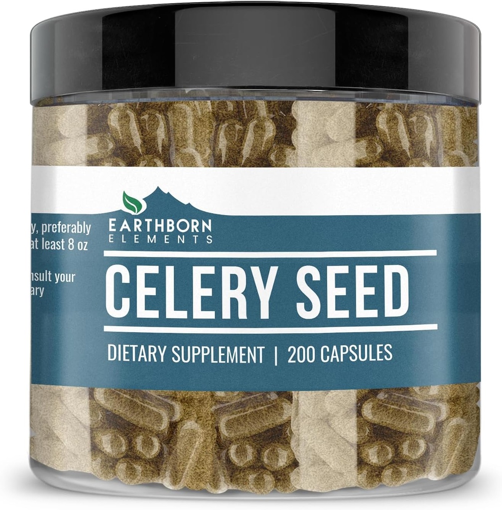Jordbårne elementer celery frø 200 kapsler, ren og ufortynnet, ingen additiver