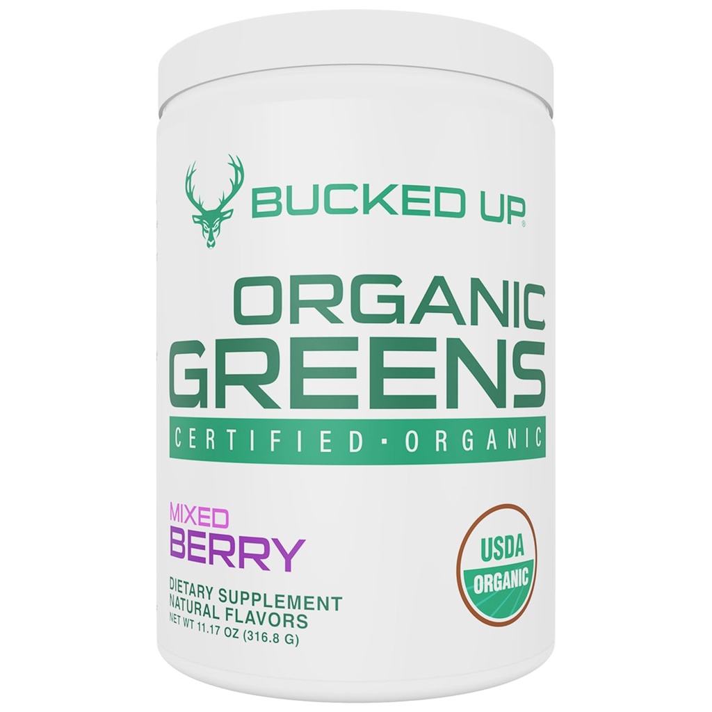 Grønne Superfood pulver blandet Berry | 8 Mest essensielle blandet grønn | Certifisert 100% økologisk | Clorella, Spinat, Kale, Spirulina, Alfafa, Broccoli, Hvete Grass, & Barley Grass | 30 SERVICE | 11.17 OZ