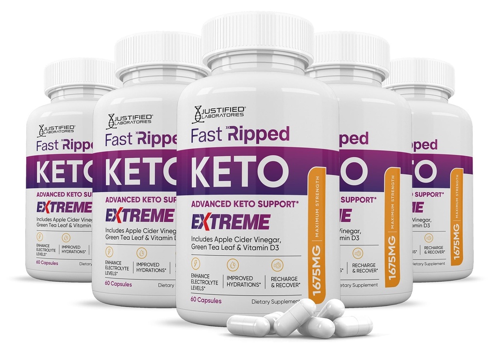 (5 pakke) Fast Rippet Keto ACV Ekstreme piller 1675MG Keto Støtte Blande Kapsel Alternativ til Keto ACV Gummier Formulert Apple Cider Vinegar Extra Jomfru Olive Oil pulver Grønn Te Leaf 300 Kapsler