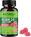 NATURELO Vegan D3 Gummies for barn - 1000 IU Vitamin D3 - Plantebasert hele mattilskudd for barn 4 og eldre - 60 Vegan-vennlig Gummies