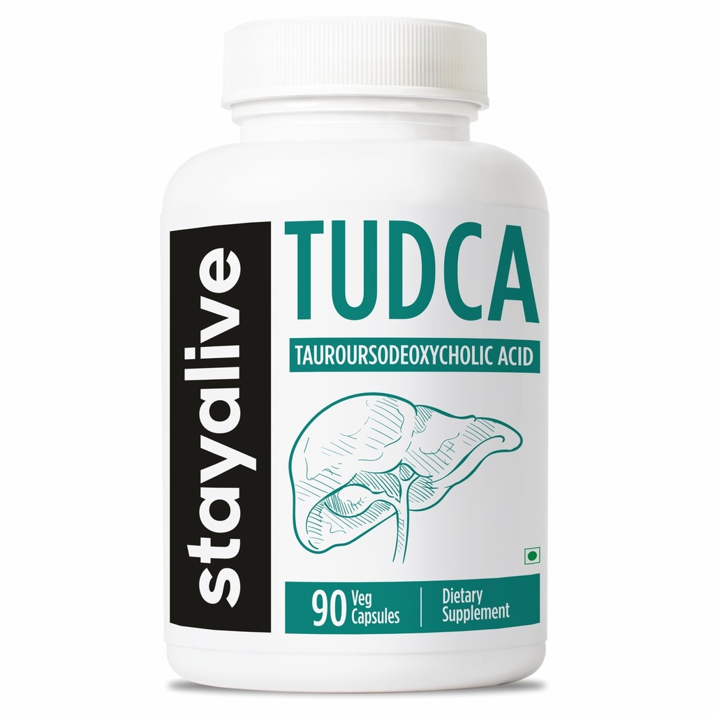 STAY ALLE TUDCA Kapsler 500 mg, Tauroursodeoksykolsyre Bile Salts, 90 greve, ikke-GMO og glutenfri TUDCA Supplement for menn og kvinner