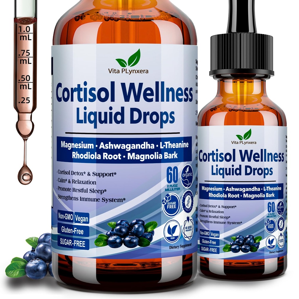 Cortisol kosttilskudd for kvinner og menn, 17-i-1 kortisol Reduser Detox Manager v. Magnesium Glycinate Ashwagandha, L-theanin, Fosfatidyserin, Hormon balansert for kvinner, Recess Mood Focus, Søvn