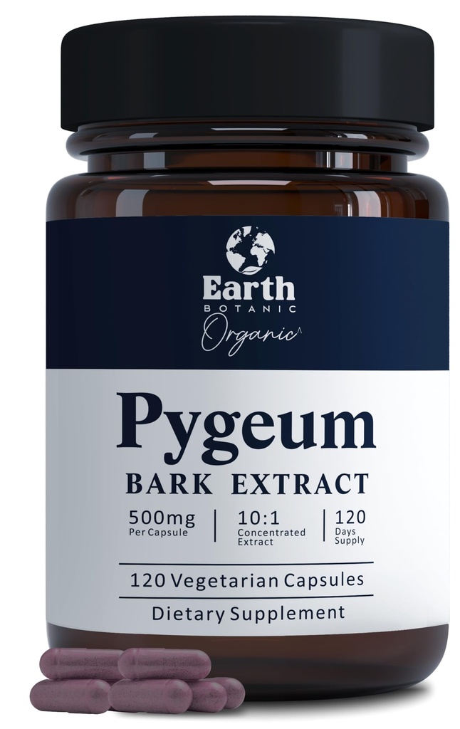 Pygeum Bark Extract 500mg 120 kapsler - Herbal Supplement støtter prostata helse, blader, og urinbåndstrakt - Helsetilskudd for menn (vegetarisk, ikke-GMO) 4 måneders forsyning