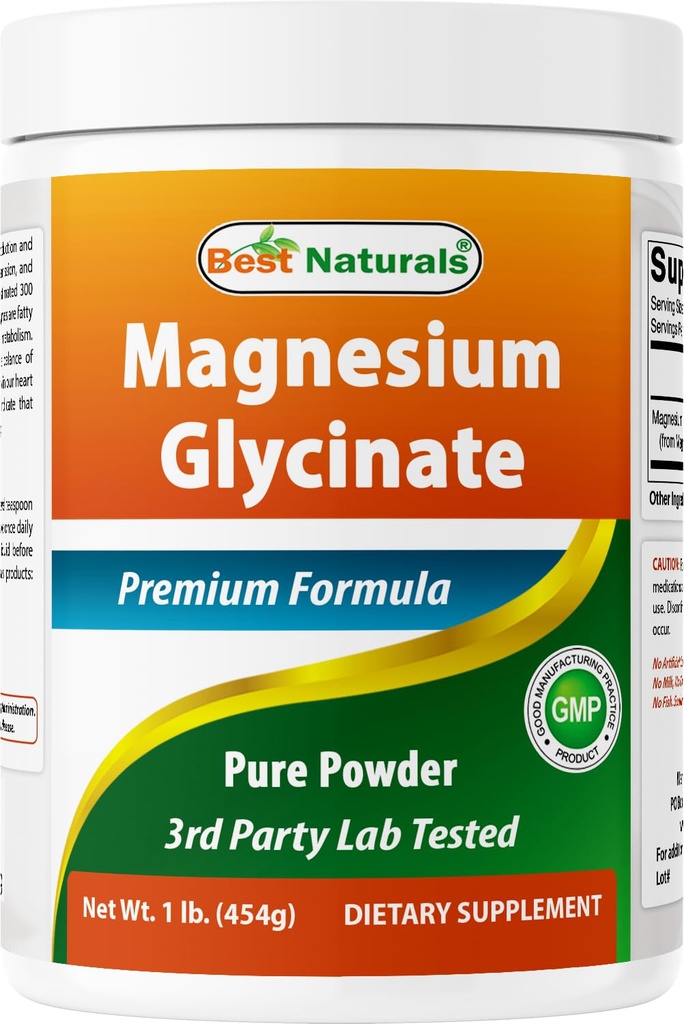 Beste Naturals Magnesium Glycinate pulver - 1 pund (1 LB (pakke med 1))