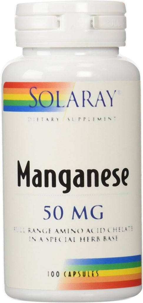 Solaray Manganesisk Supplement, 50 mg, 100 greve