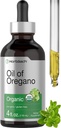 Horbäach økologisk olje av Oregano Drops 4 fl oz flytende | Vegansk | Ikke-GMO, Glutenfri