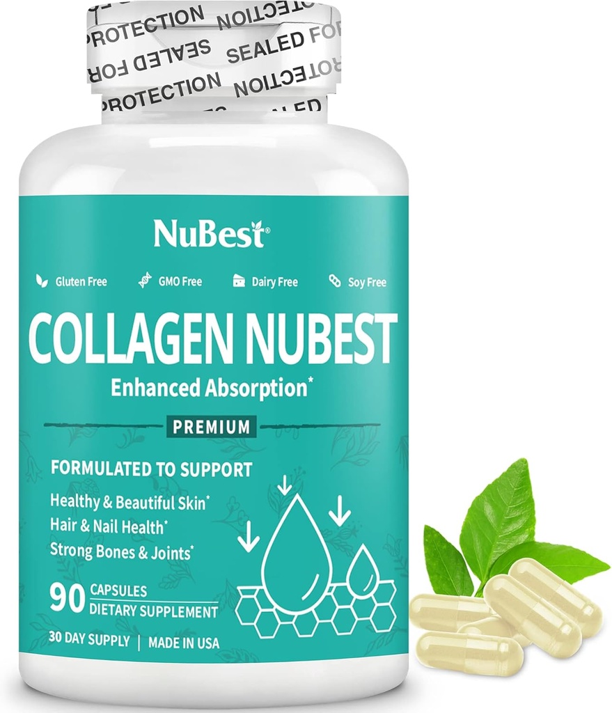 NuBest Collage Super Collage Peptides - Revitalizes Hud, Hår og negler - Bein og felles styrke - skjønnhet kollagen formel for menn og kvinner - 1500 mg Per Serving