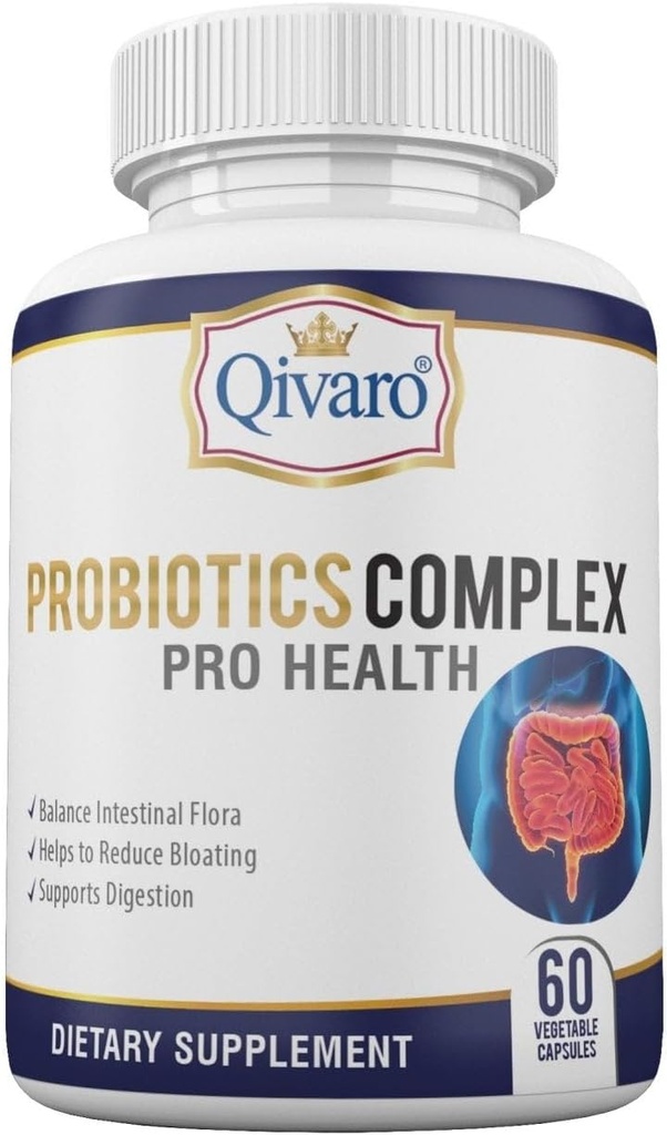 Probiotic Complex Pro Helse - Digestiv balanse og immunstøtte - Naturlig og organisk kosttilskudd - Daglig probiotisk støtte - Vegansk og ikke-GMO - laget i USA – 60 Kapsel